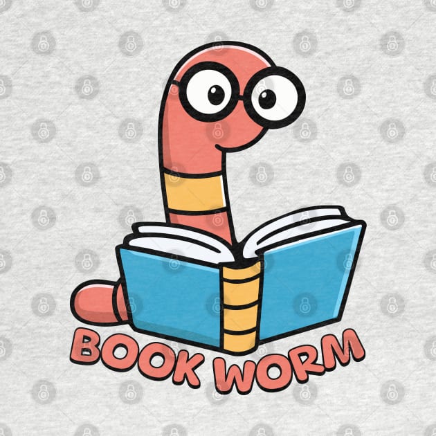 Book Worm! Cute Worm Cartoon by Cute And Punny